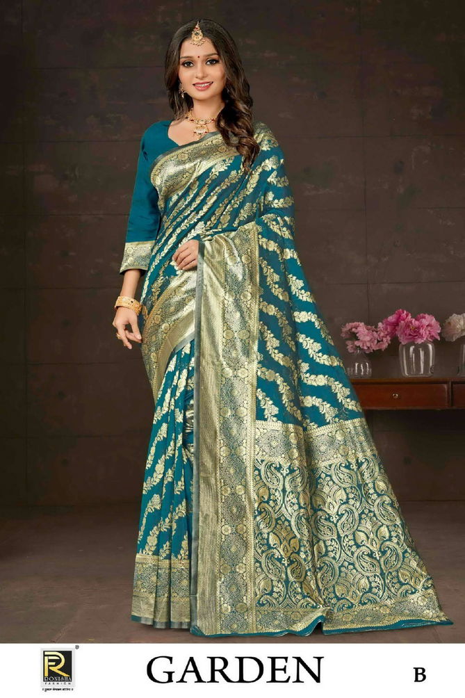 Garden By Ronisha Designer Banarasi Silk Saree Suppliers In India
